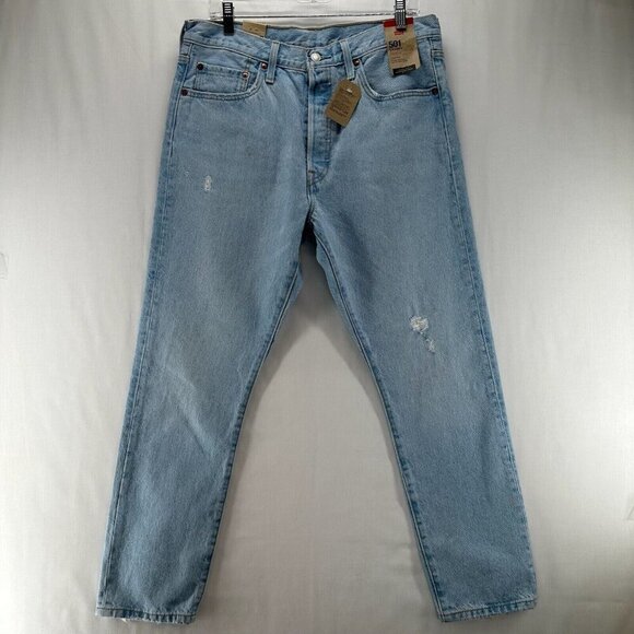 Levi's Jeans Women 32x28 501 Skinny High Rise Button Fly Light Washed Denim Blue - Picture 1 of 11
